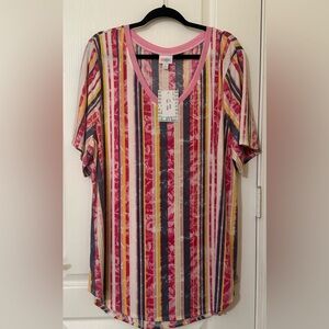 LuLaRoe Iris Tunic Size 2X NWT Pink stripe